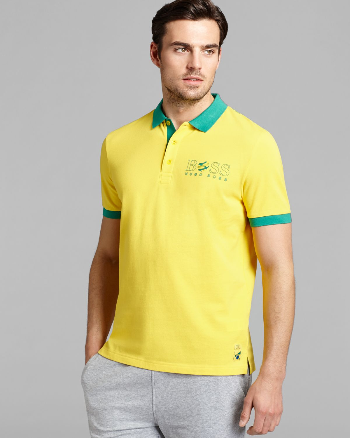 Hugo Boss Boss Green Paddy Flag Special Edition Brazil Polo in Yellow ... image picture