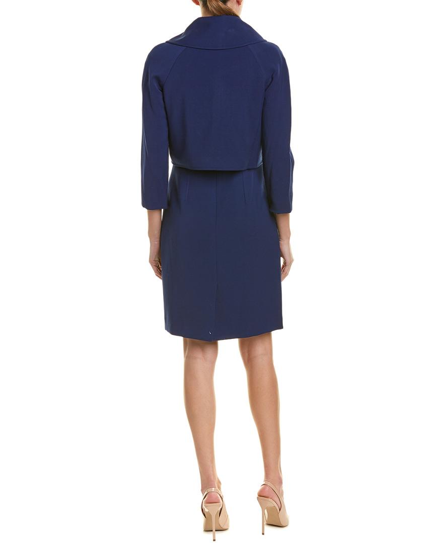 Tahari Tahari Asl Pc Sheath Dress Jacket Set In Blue Lyst