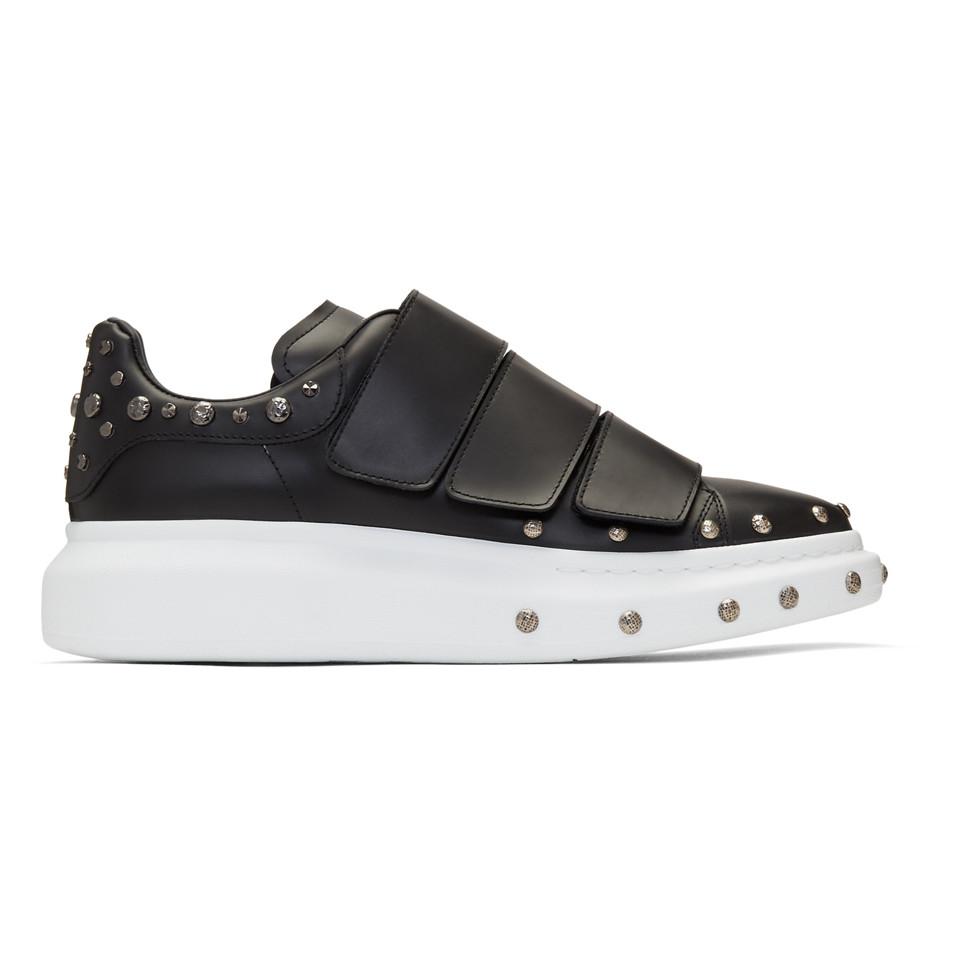 Lyst Alexander Mcqueen Black Studded Straps Oversized Sneakers In