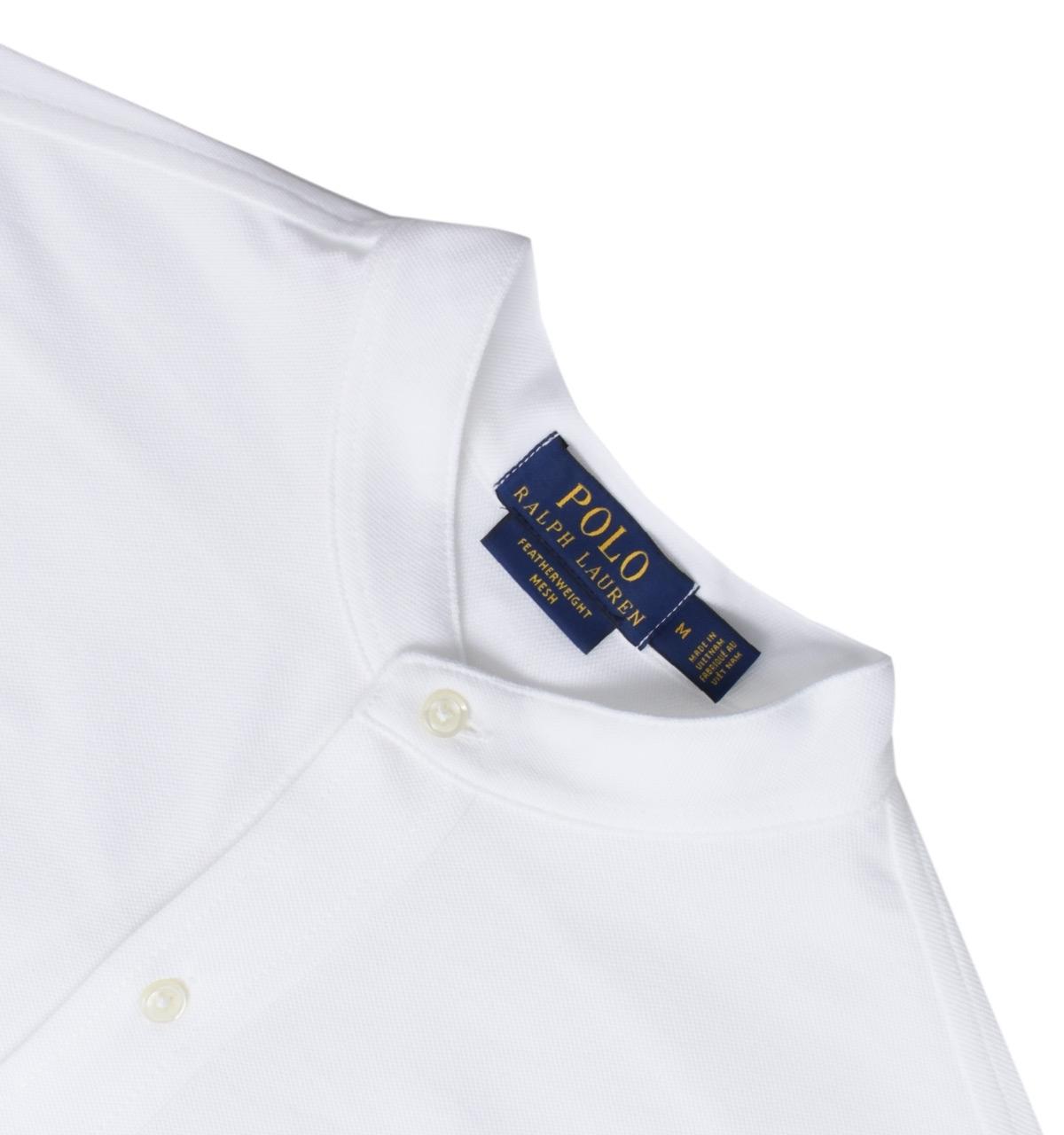 Polo Ralph Lauren Mandarin Collar White Mesh Shirt In White For Men Lyst