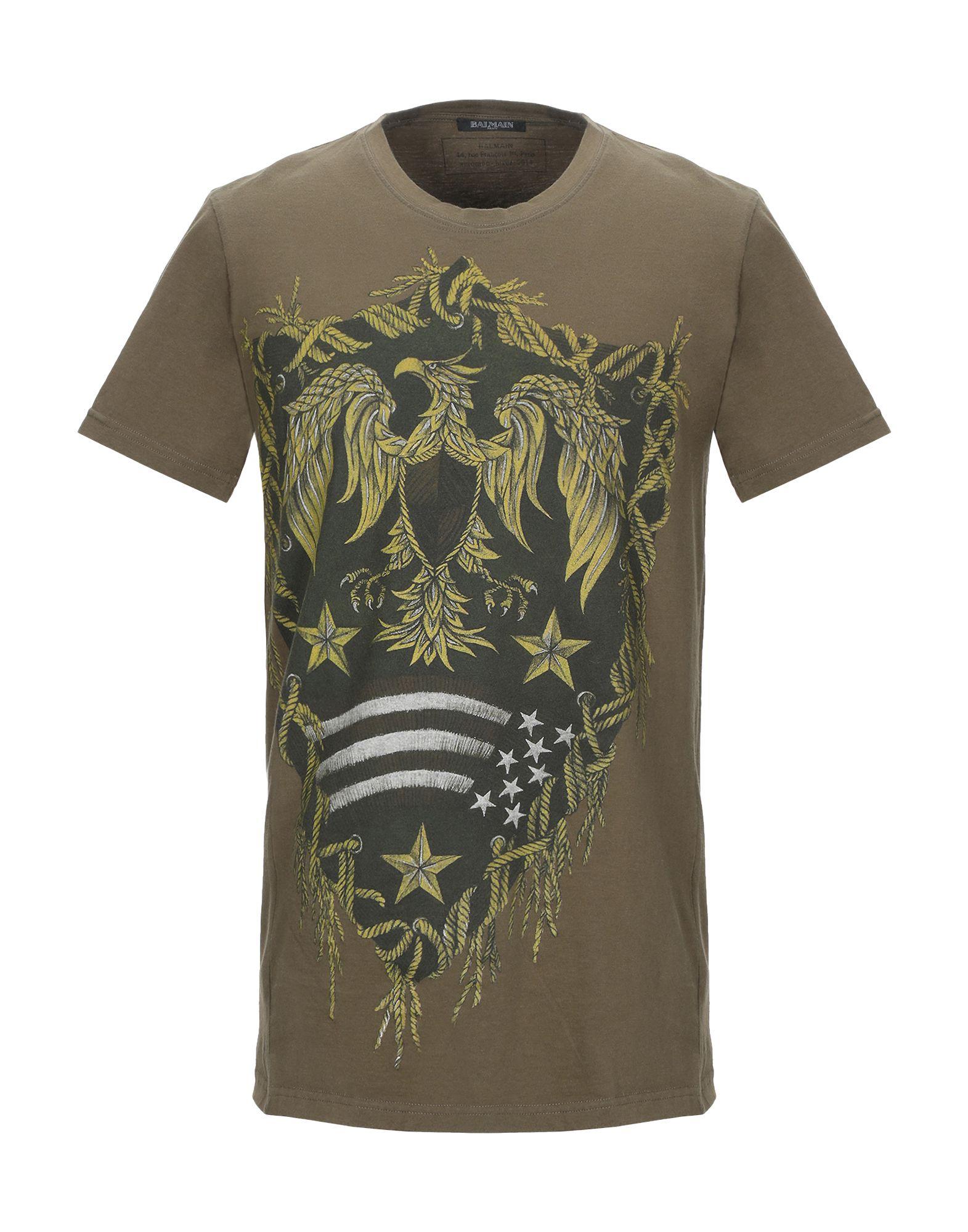 Balmain T Shirt In Green For Men Lyst