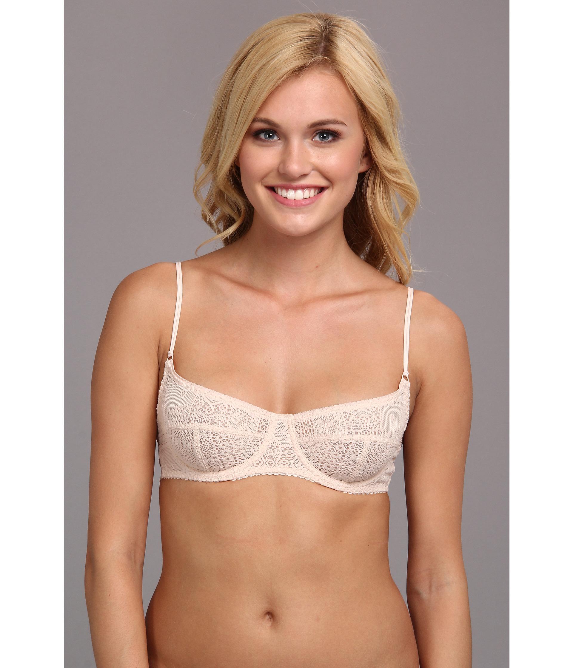 Lyst Free People Cheeky Lace Underwire Bra F515o690a In Natural