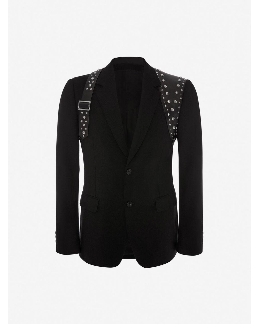 Alexander McQueen Studded Harness Jacket in Black for Men - Lyst