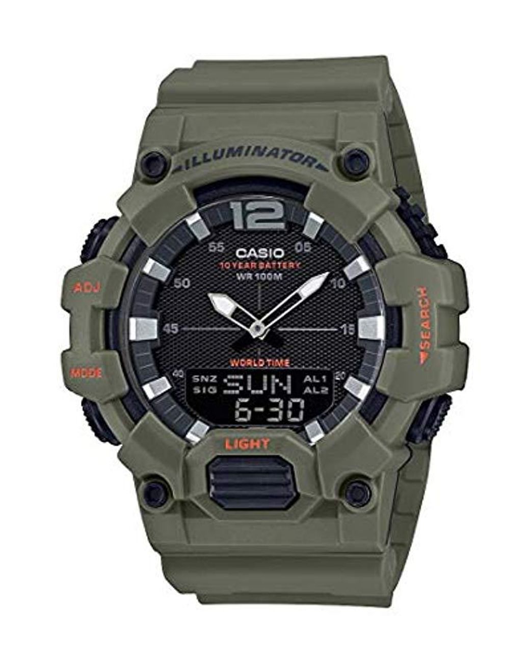 GShock 10 Year Battery Quartz Resin Strap, Green, 27.5 Casual Watch