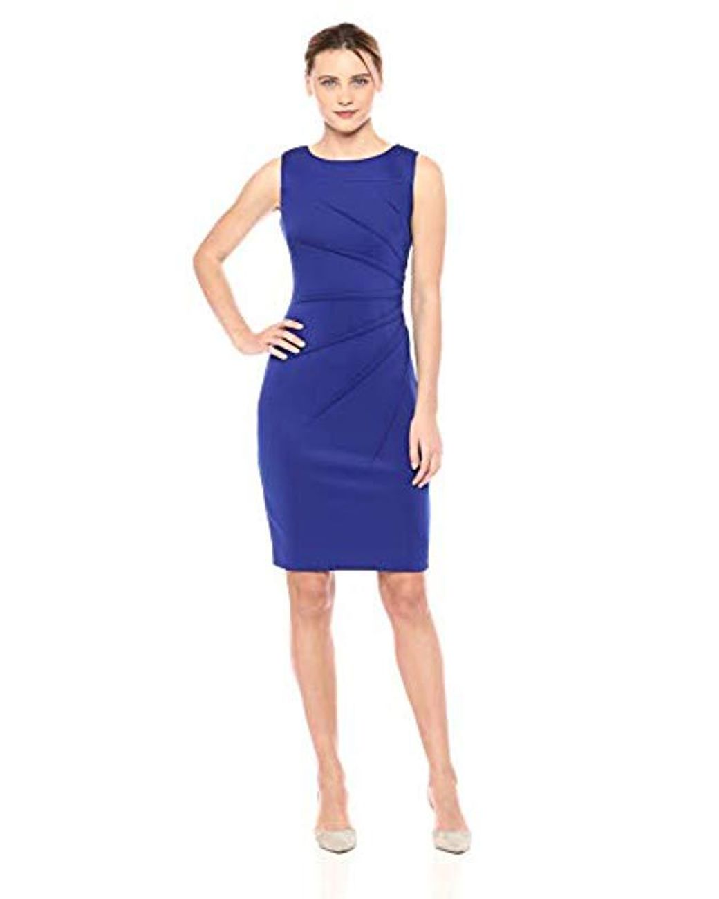 Lyst - Calvin Klein Sleeveless Scuba Starburst Sheath Dress in Blue