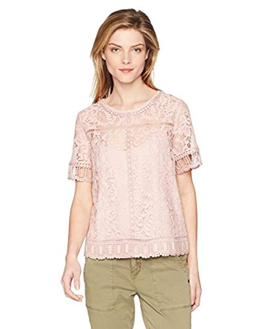 lace short sleeve top
