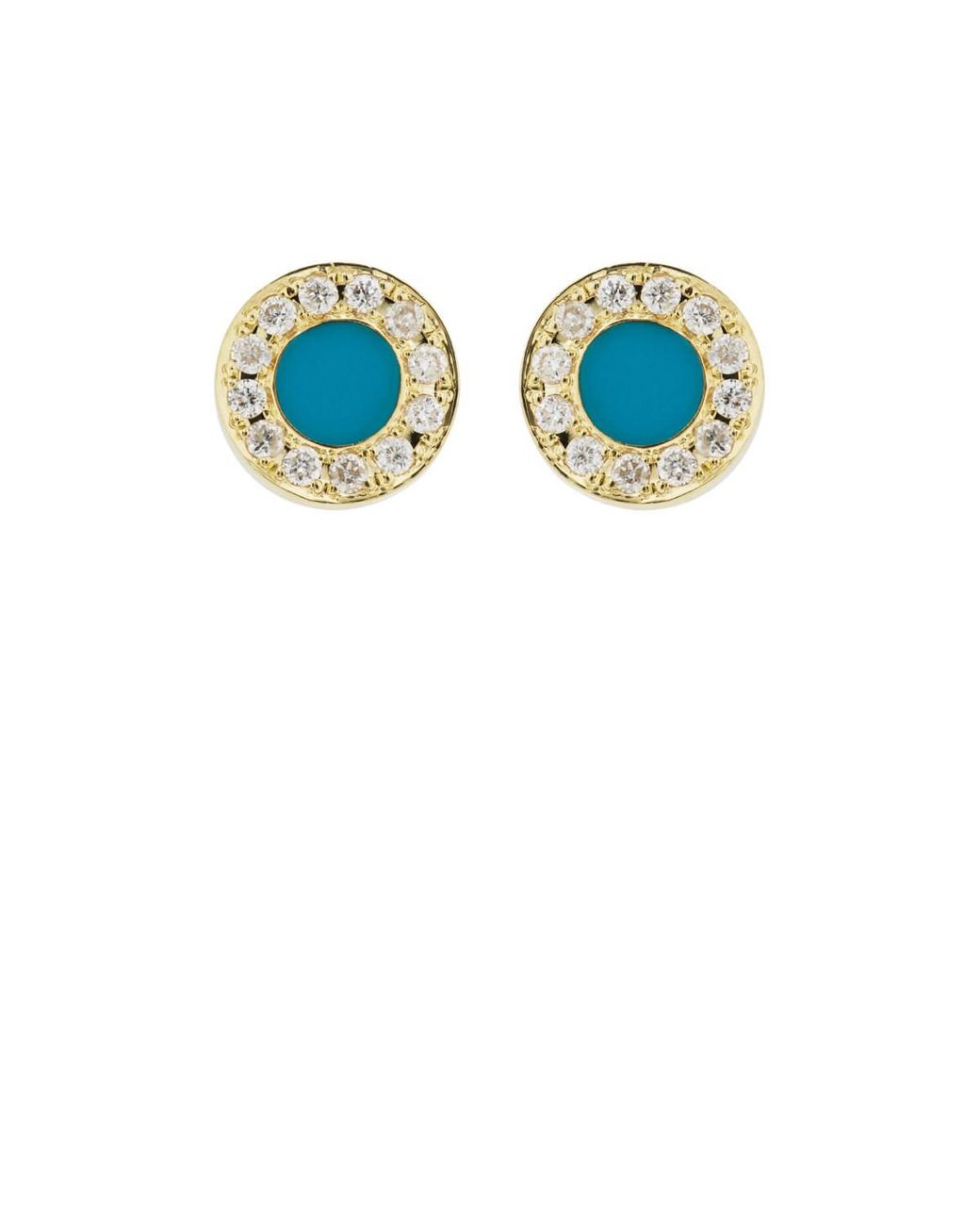 Lyst - Jennifer Meyer Circle Stud Earrings in Blue