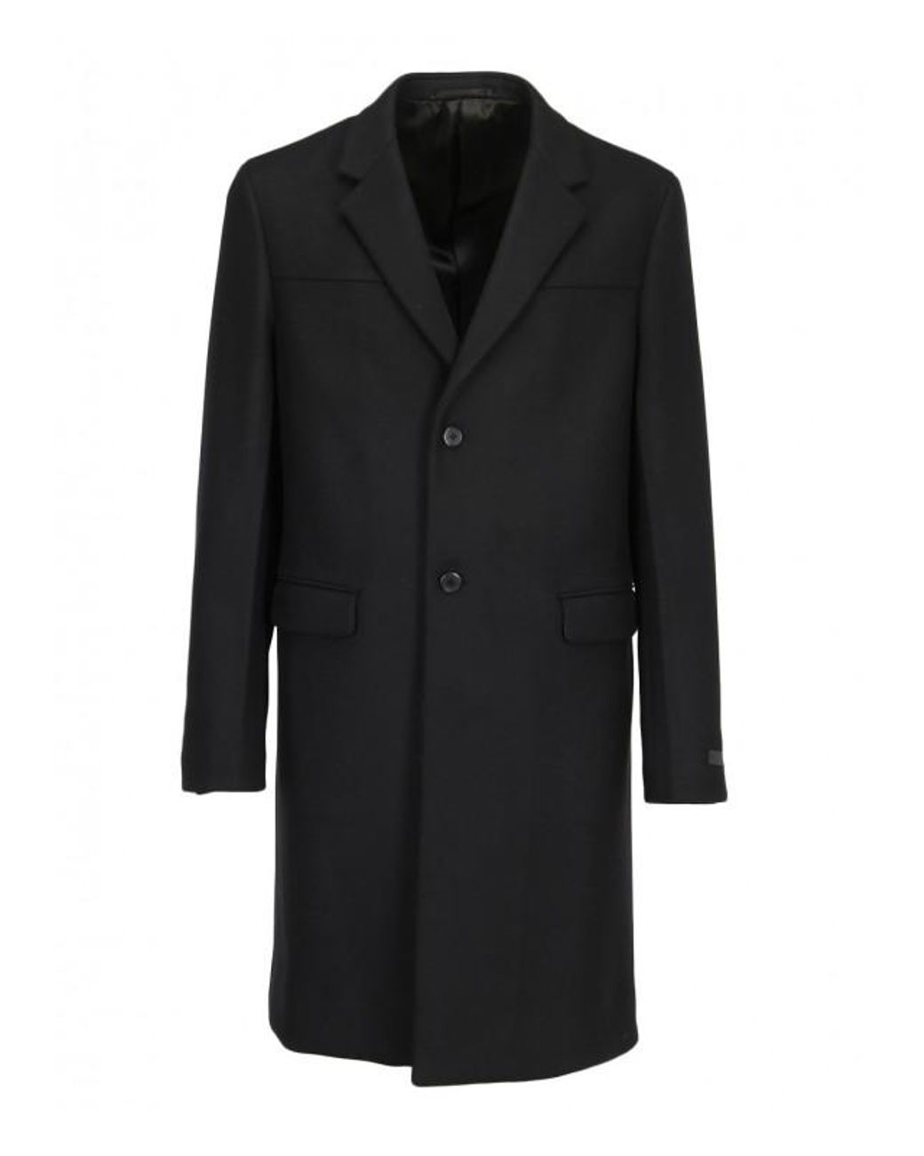 Prada Fleece Coat in Black for Men - Lyst
