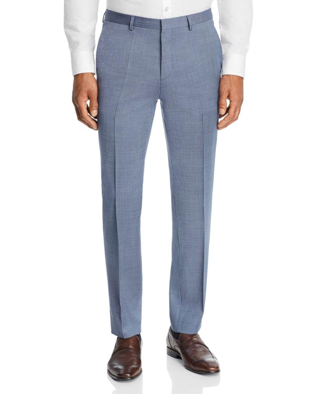 Lyst - HUGO Hets Micro-birdseye Slim Fit Suit Pants in Blue for Men