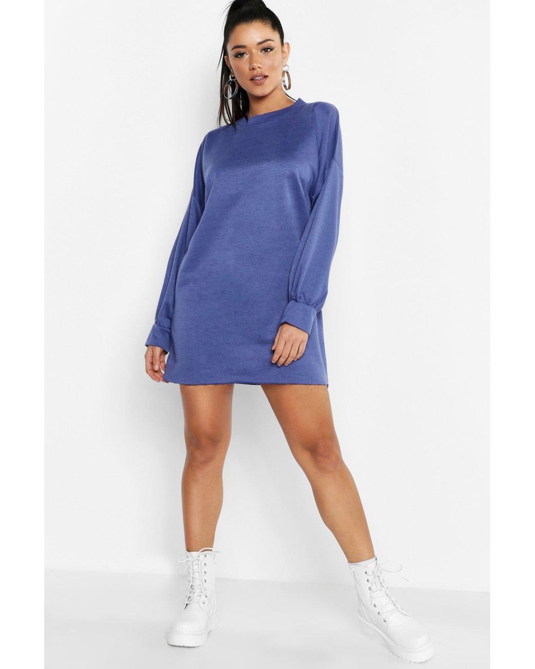 Lyst - Boohoo The Perfect Oversized Sweat Dress in Blue