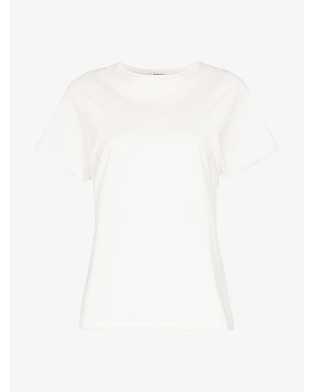 Lyst - Totême Espera Short Sleeve Cotton T-shirt in White