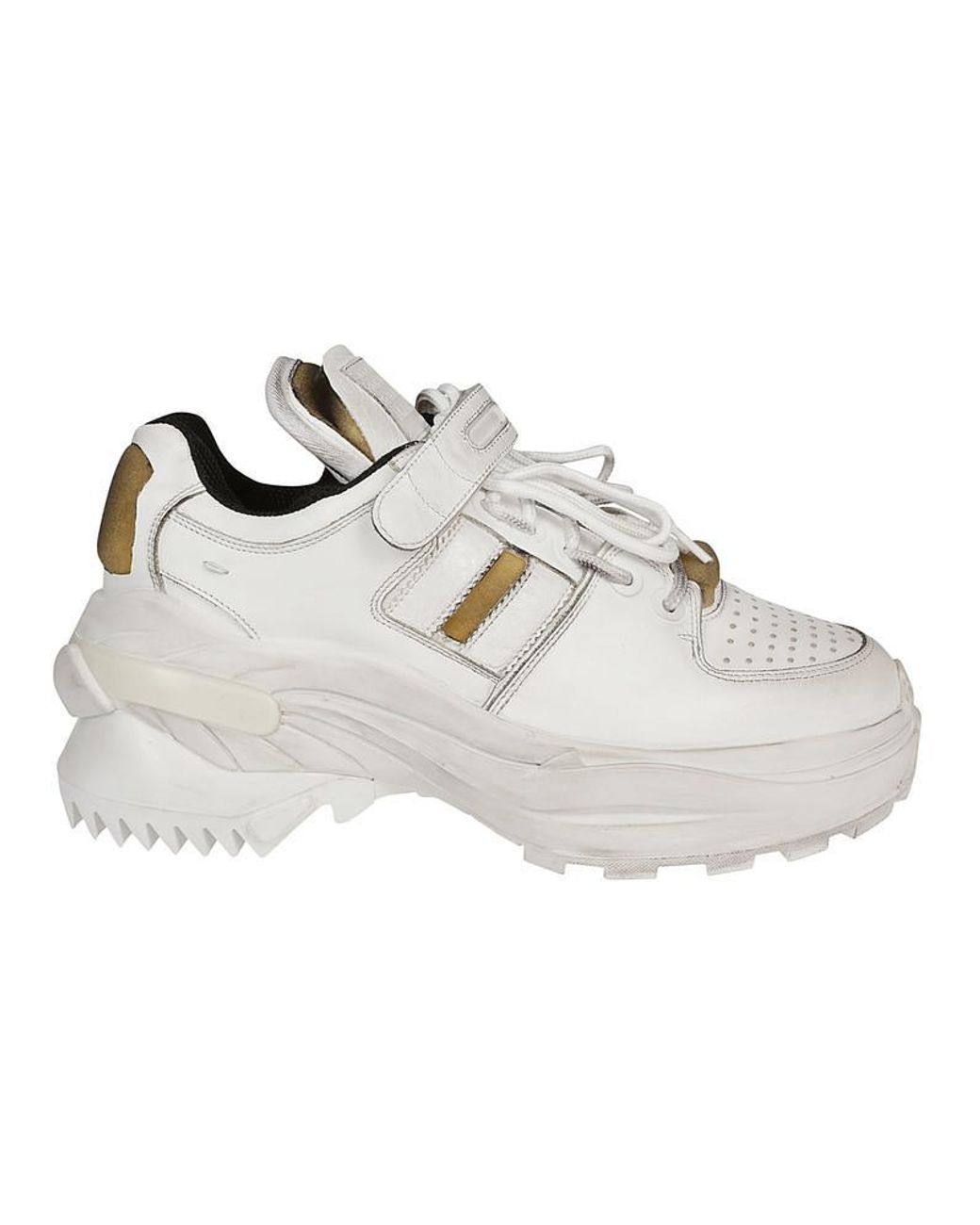 Maison Margiela Strap Lace-up Sneakers in White - Lyst