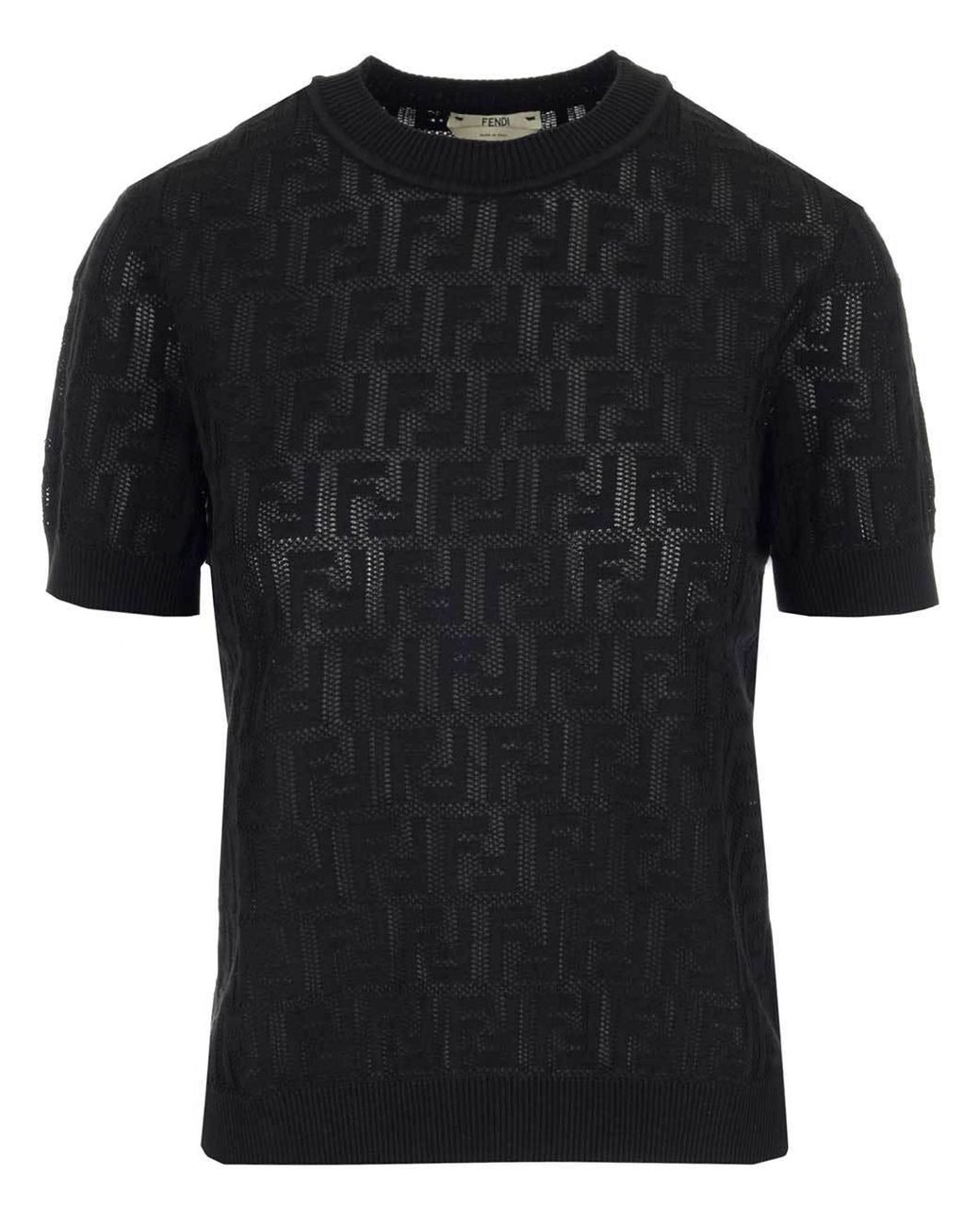 Fendi Monogram T-shirt in Black - Lyst