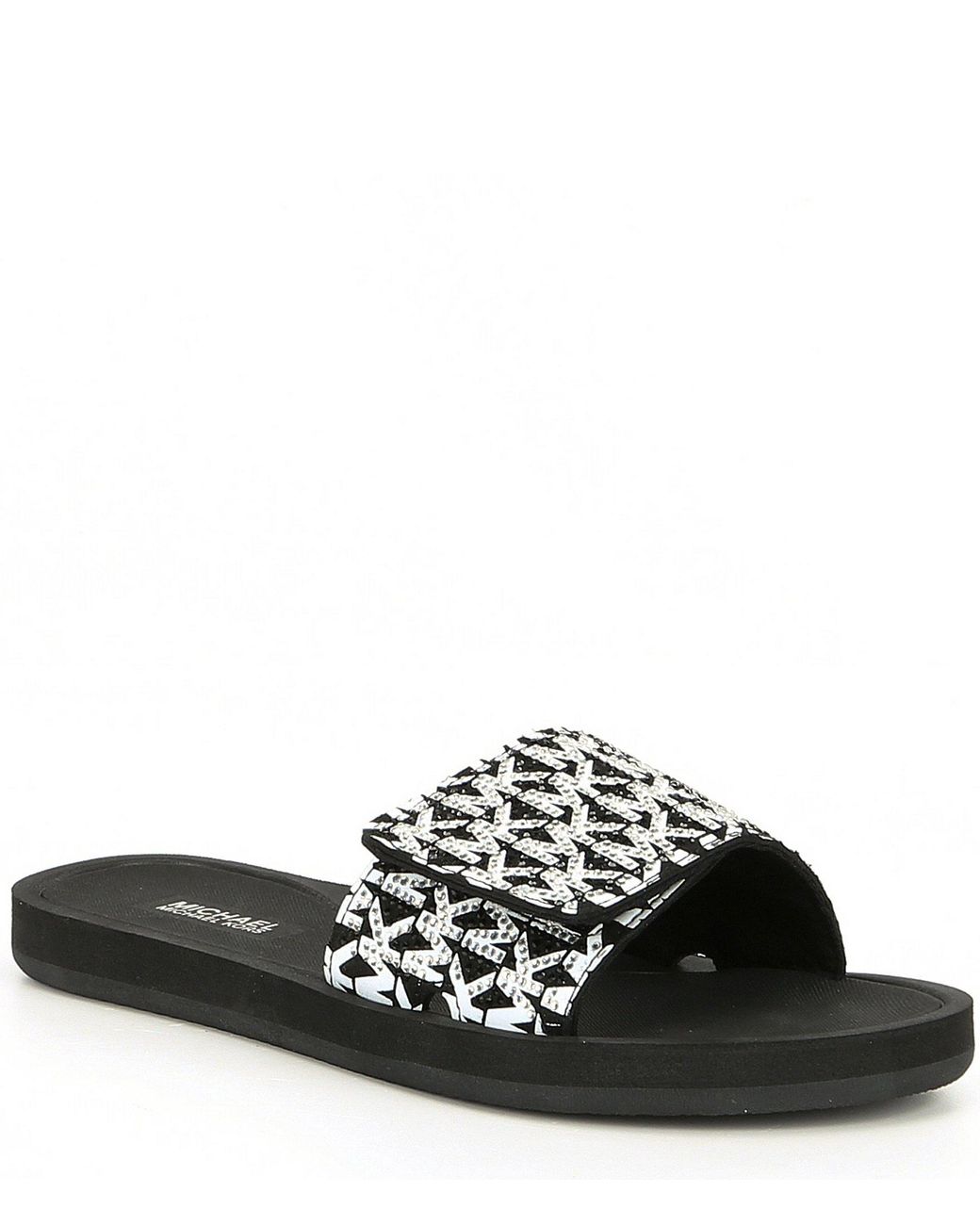 MICHAEL Michael Kors Mk Slide Logo Sandals in Black - Lyst