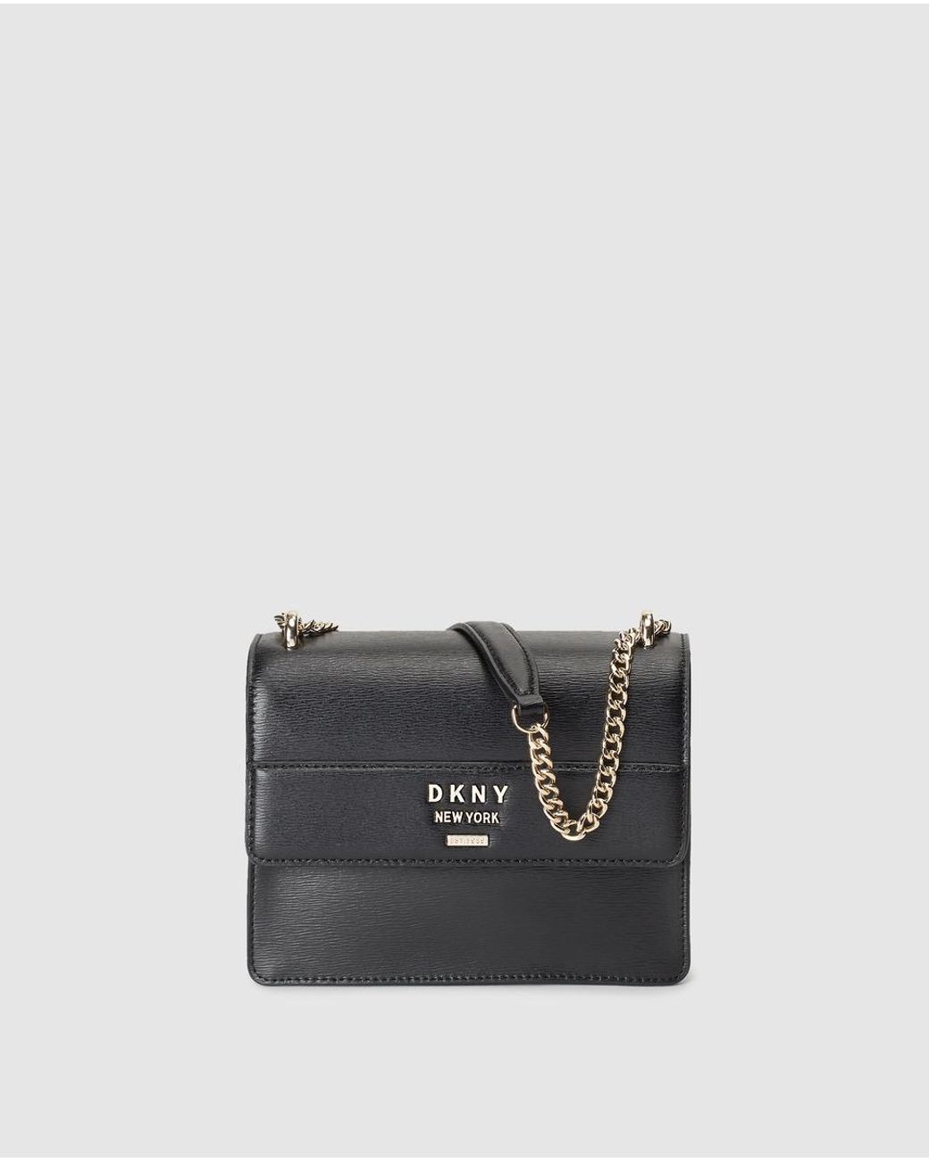 DKNY Mini Black Leather Crossbody Bag With Chain Strap Lyst