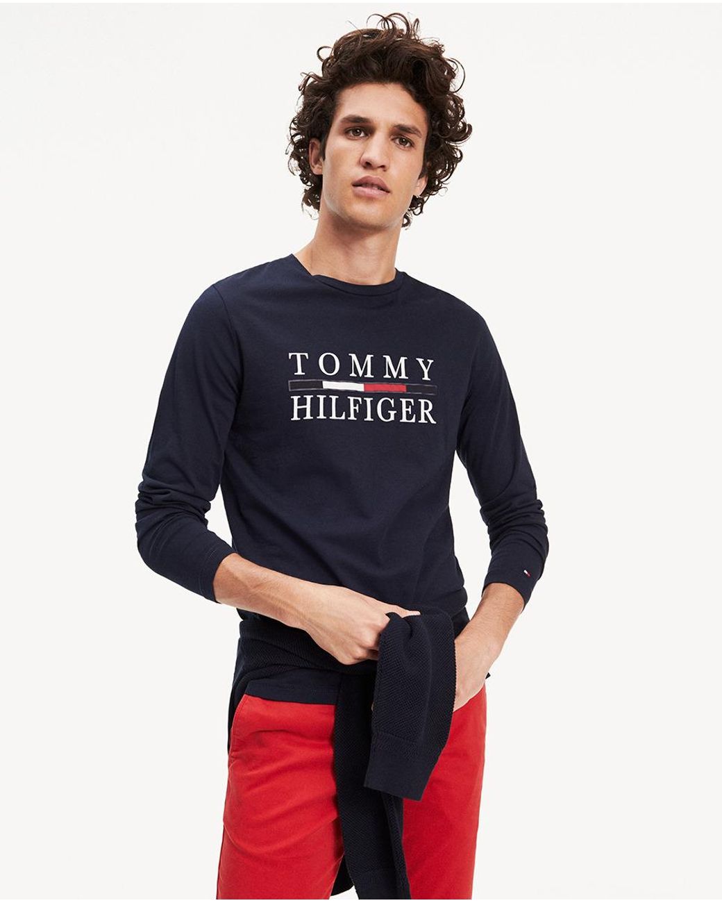 Tommy Hilfiger Cotton Mens Blue Long Sleeve T-shirt for Men - Lyst