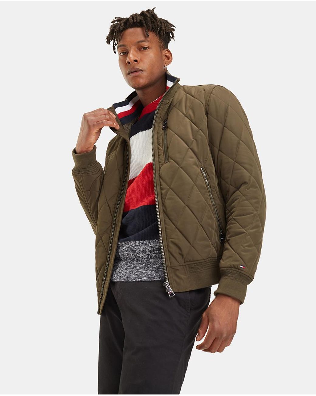 Tommy Hilfiger Synthetic Mens Brown Quilted Jacket for Men - Lyst