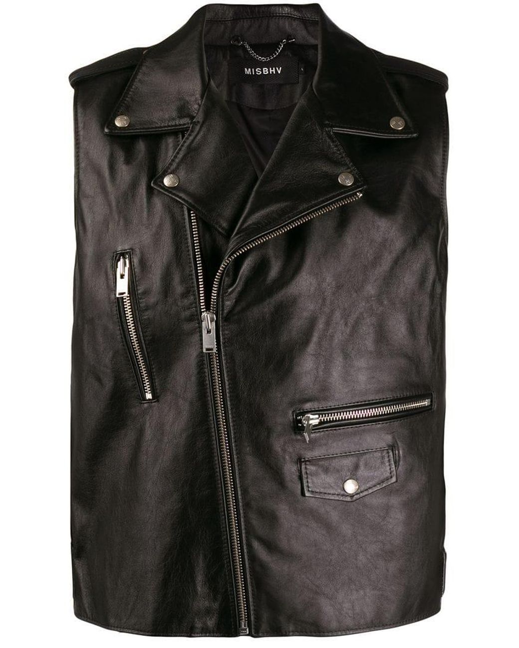 MISBHV Biker-style Sleeveless Jacket in Black for Men - Lyst