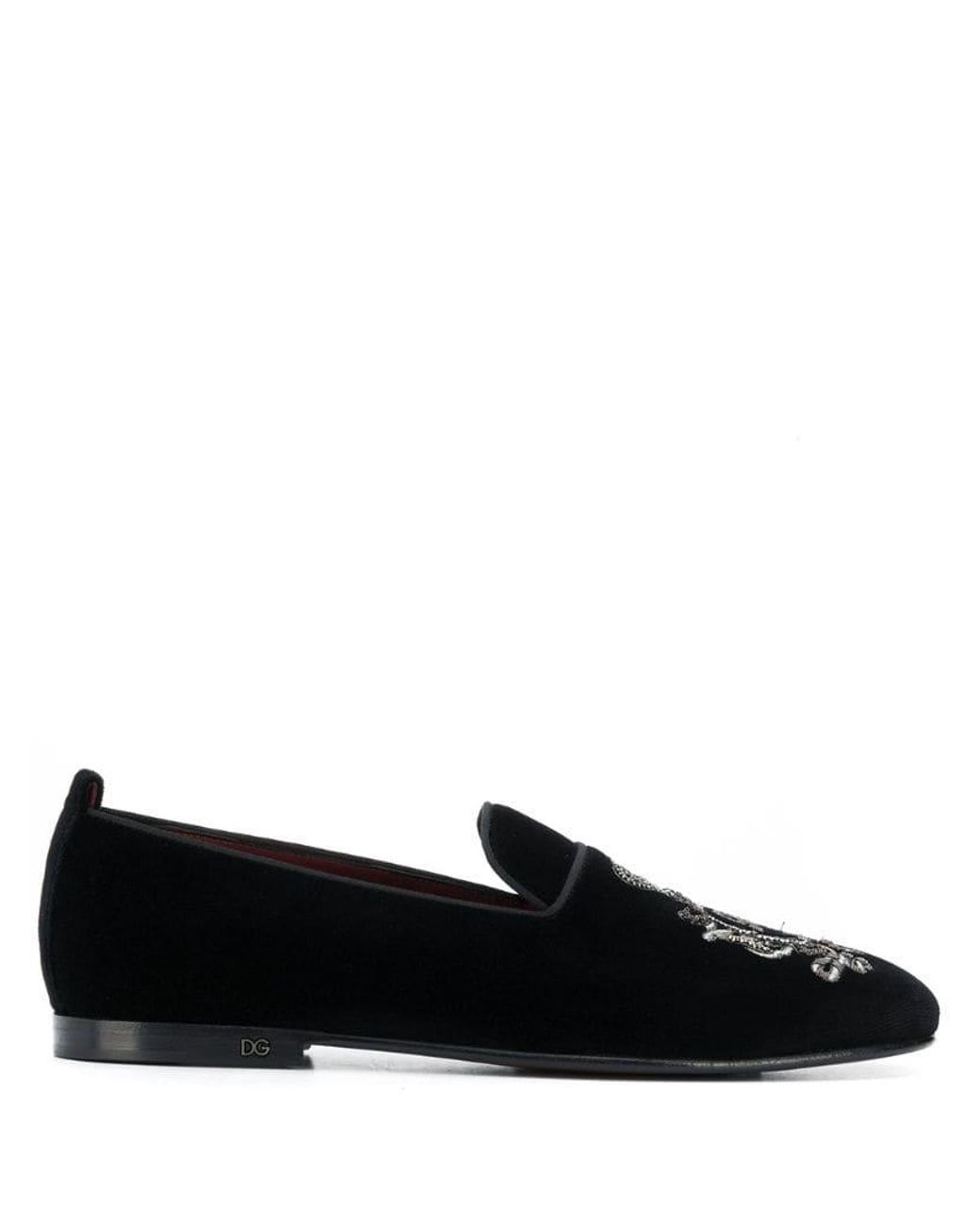 Dolce & Gabbana Logo Embroidered Loafers in Black for Men - Lyst