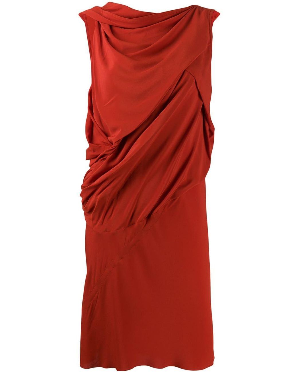 Rick Owens Asymmetric Shift Dress in Red - Lyst