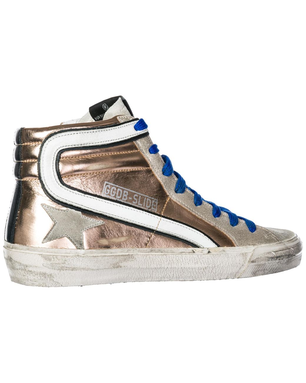 Women's Blue Shoes High Top Leather 