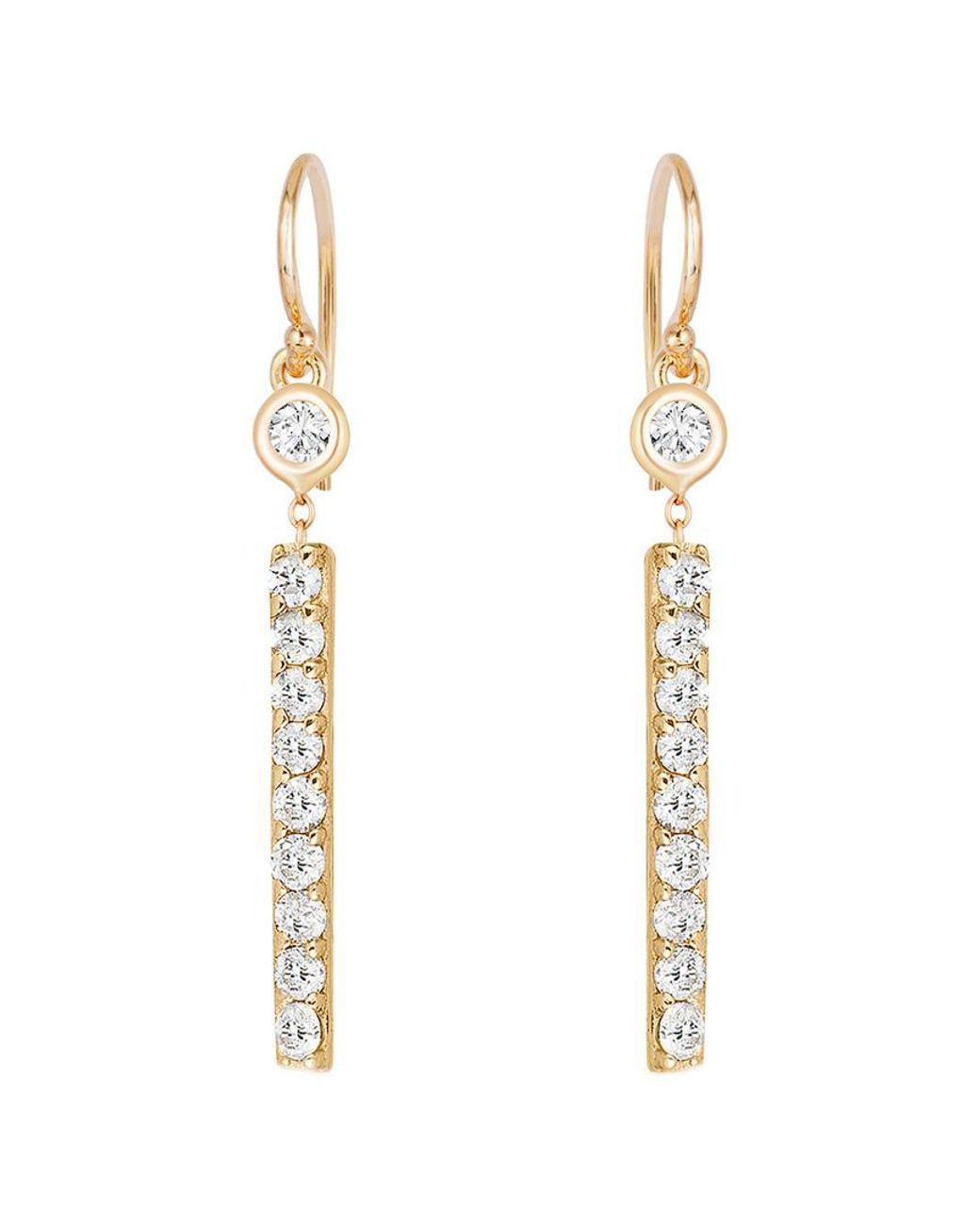 Ariana Rabbani 14k 0.20 Ct. Tw. Diamond Bar Drop Earrings in Metallic ...