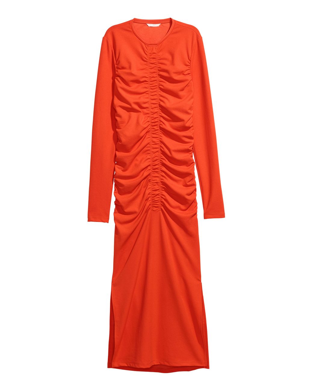H&M Draped Dress in Orange - Lyst