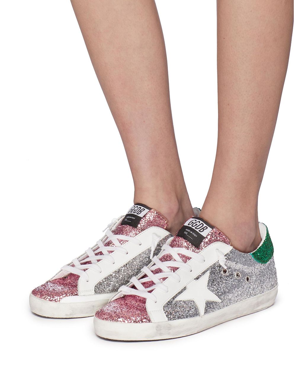 golden goose superstar color block sneakers
