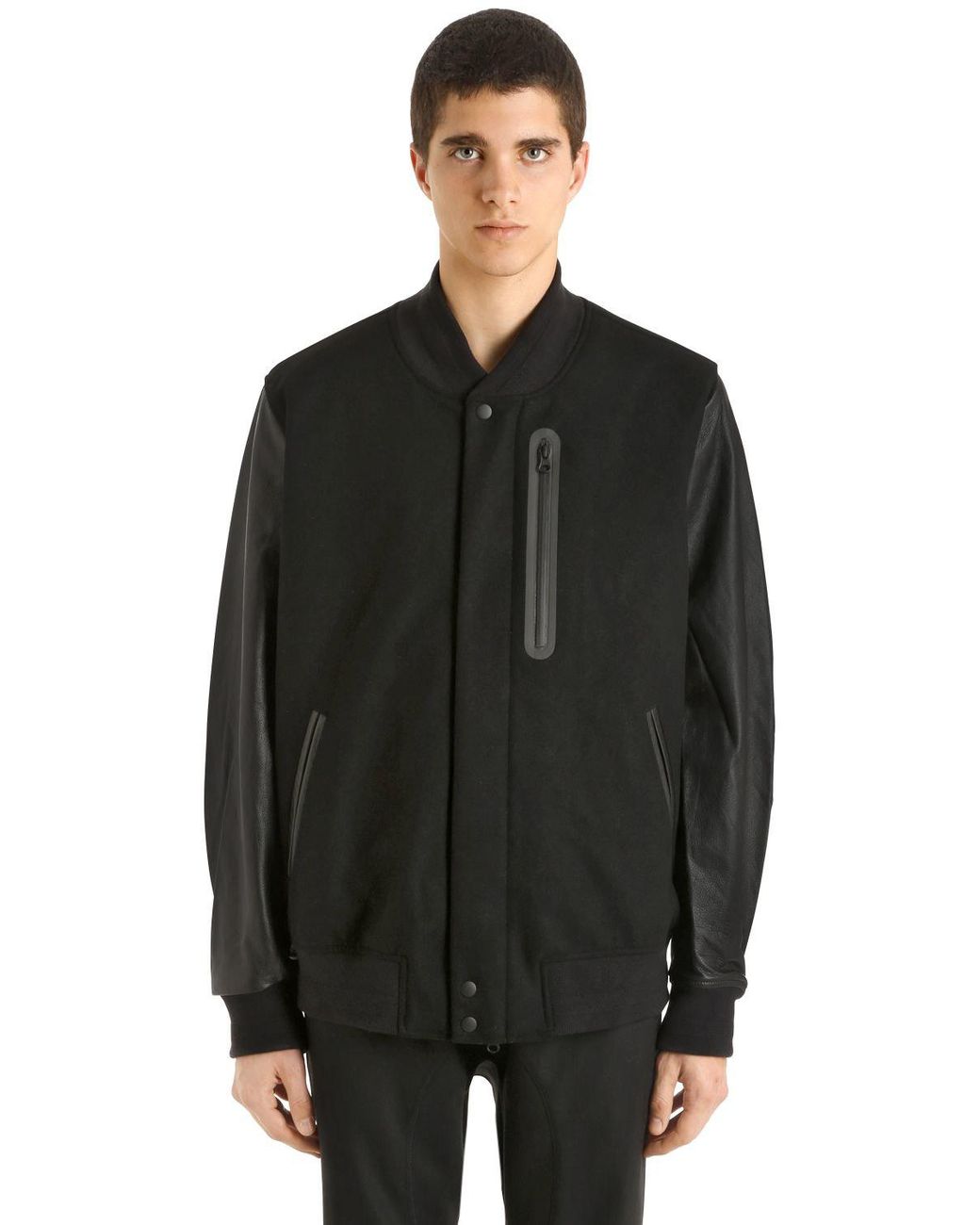 Nike Lab Ess Destroyer Wool Blend Jacket in Black for Men | Lyst