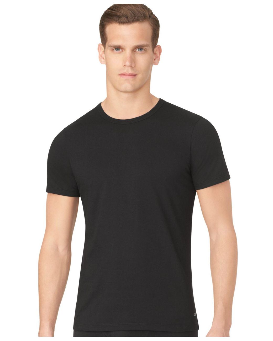 Lyst - Calvin Klein Men's Slim-fit Crew-neck T-shirt 3-pack in Black ...
