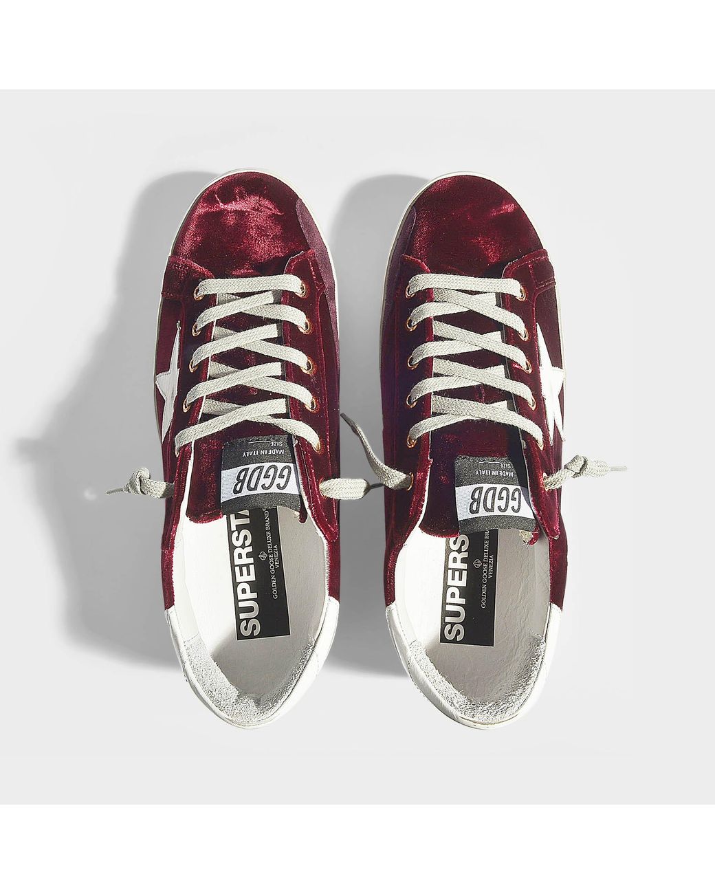 maroon golden goose