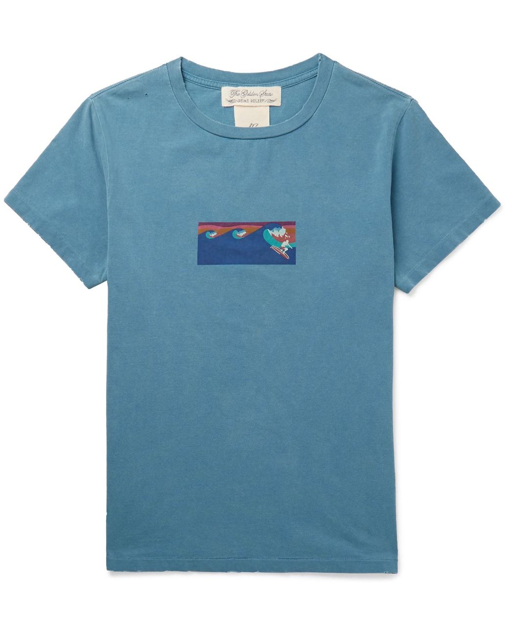 Remi Relief Printed Cotton-jersey T-shirt in Blue for Men - Lyst