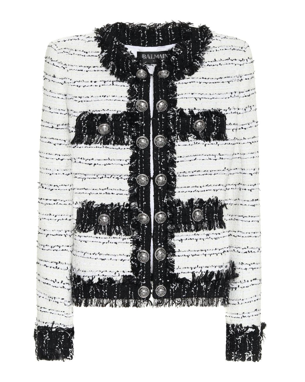 Balmain Tweed Jacket in White - Lyst