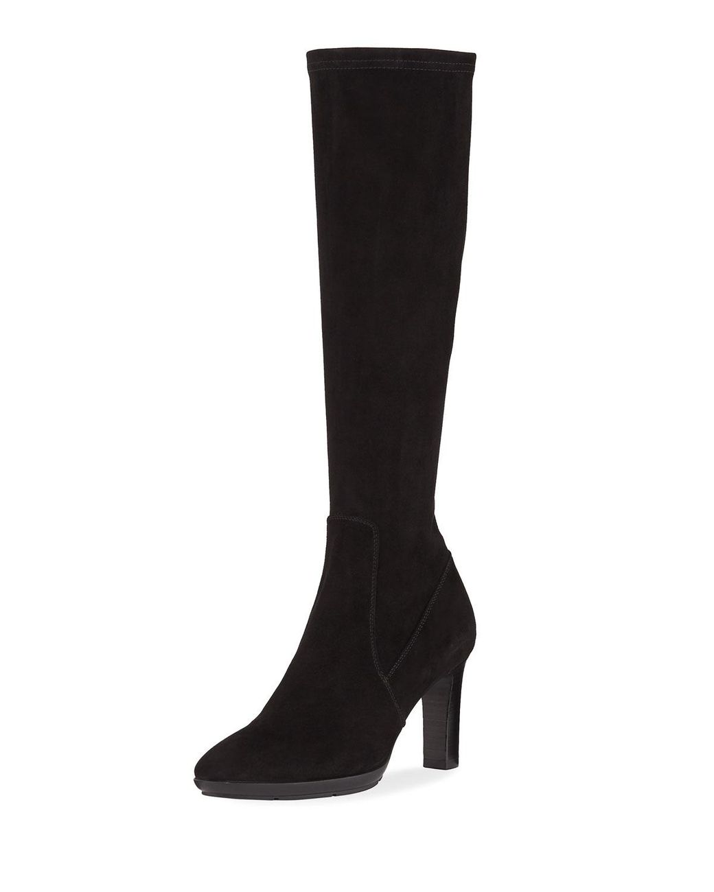 Aquatalia Rhumba Ii Stretch Suede Knee Boots in Black Lyst