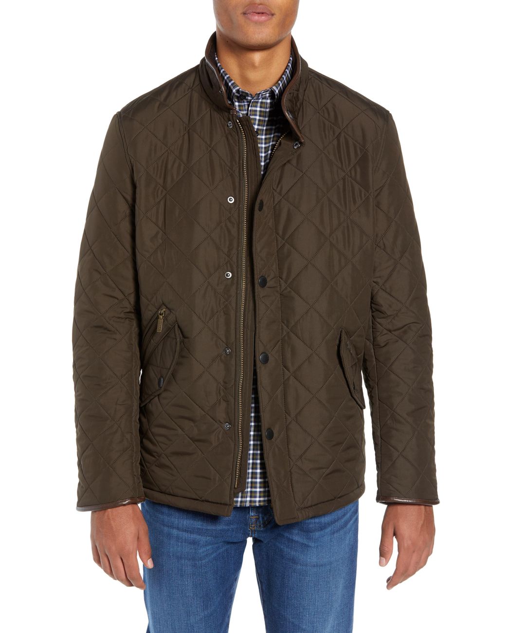 Barbour 'powell' Regular Fit Quilted Jacket in Green for Men - Lyst