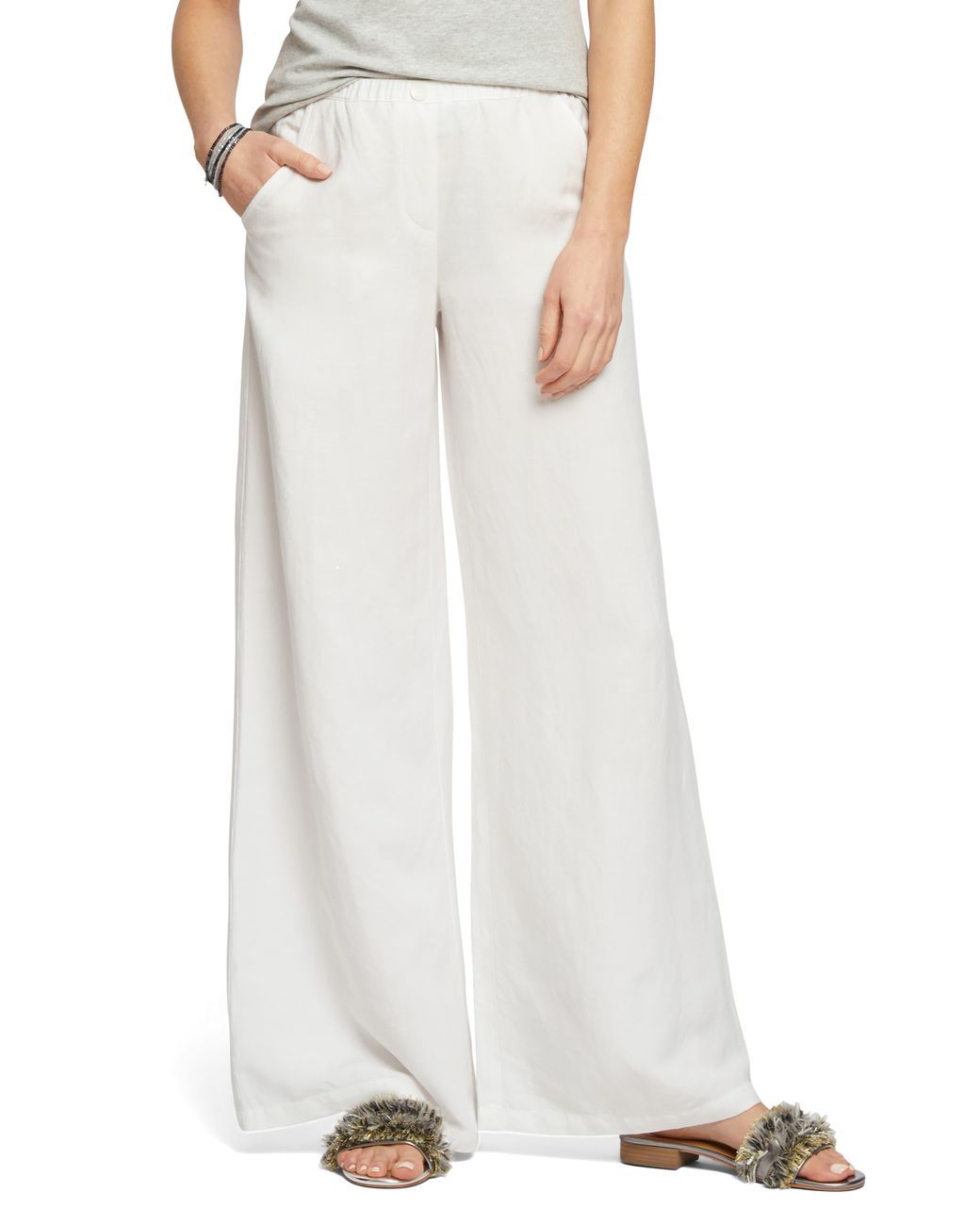 NIC+ZOE Refreshed Wide Leg Linen Blend Pants in White - Lyst