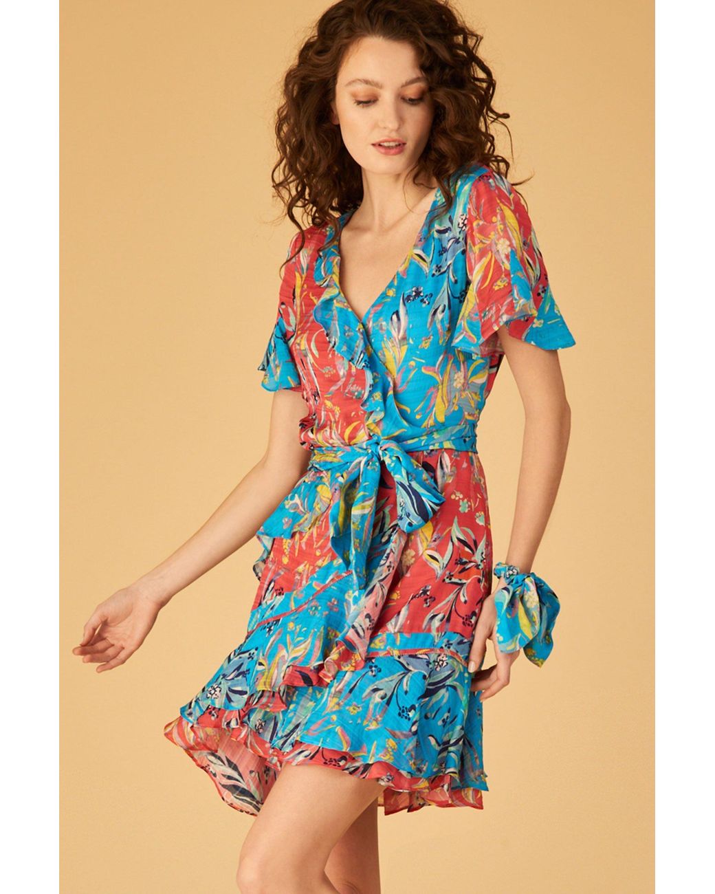 Tanya Taylor Silk Bianka Dress in Blue - Lyst