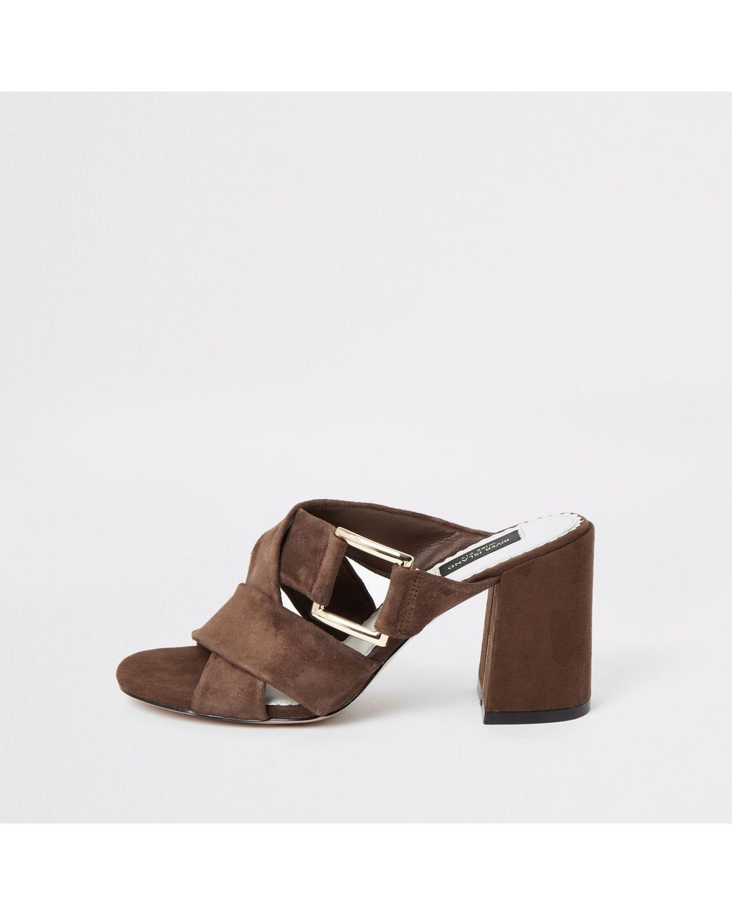 river island brown back strap sandals