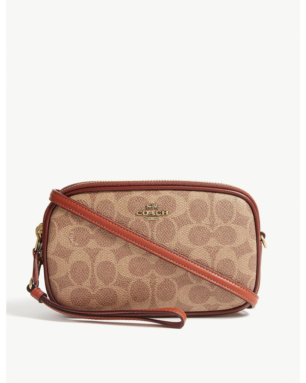 Lyst COACH Leather Crossbody Bag in Brown