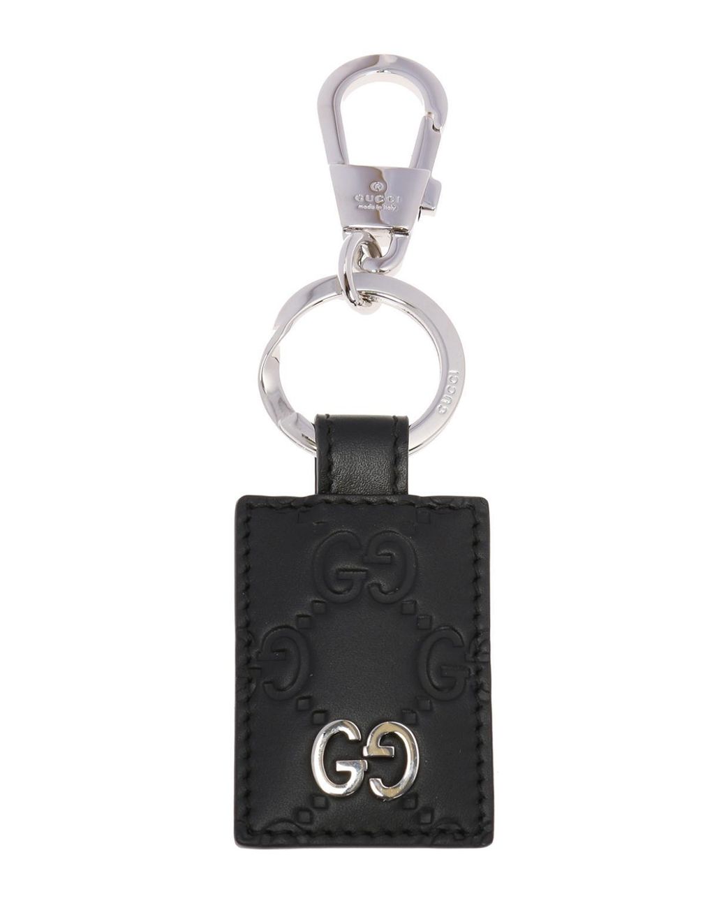 Gucci Leather Signature Key Ring in Black for Men - Save 23% - Lyst