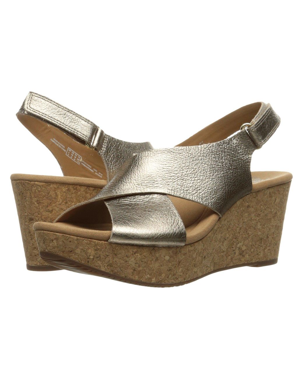 Clarks Rubber Annadel Eirwyn Wedge Sandal in Gold Metallic (Metallic) - Save 57% - Lyst