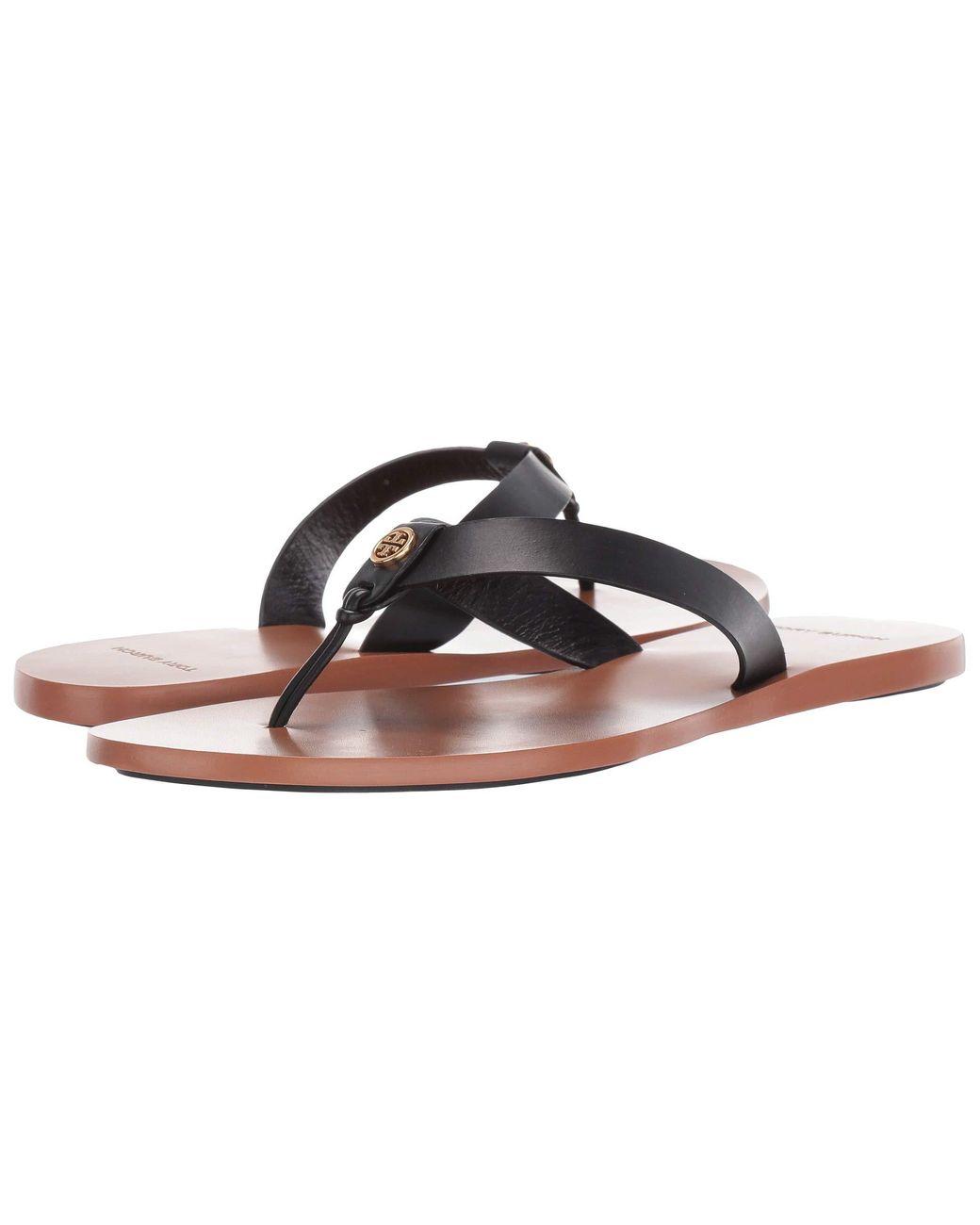 Tory Burch Leather Manon Thong Sandal in Black - Lyst