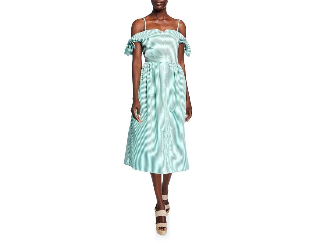 english factory a line striped dress