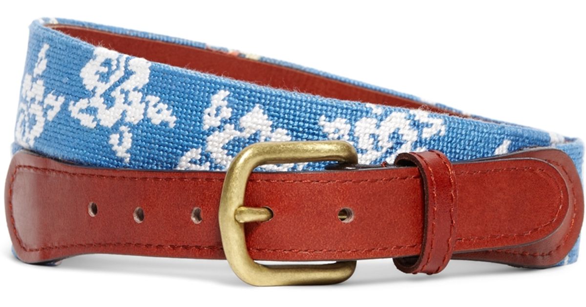 Lyst Brooks Brothers Hibiscus Needlepoint Belt in Blue for Men