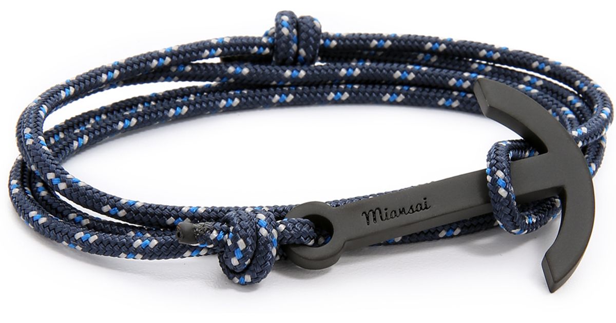 Lyst Miansai Modern Anchor Br Rope Bracelet In Blue For Men