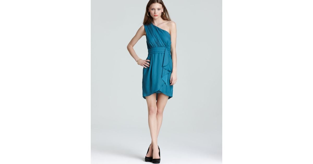 bcbg aryanna one shoulder dress