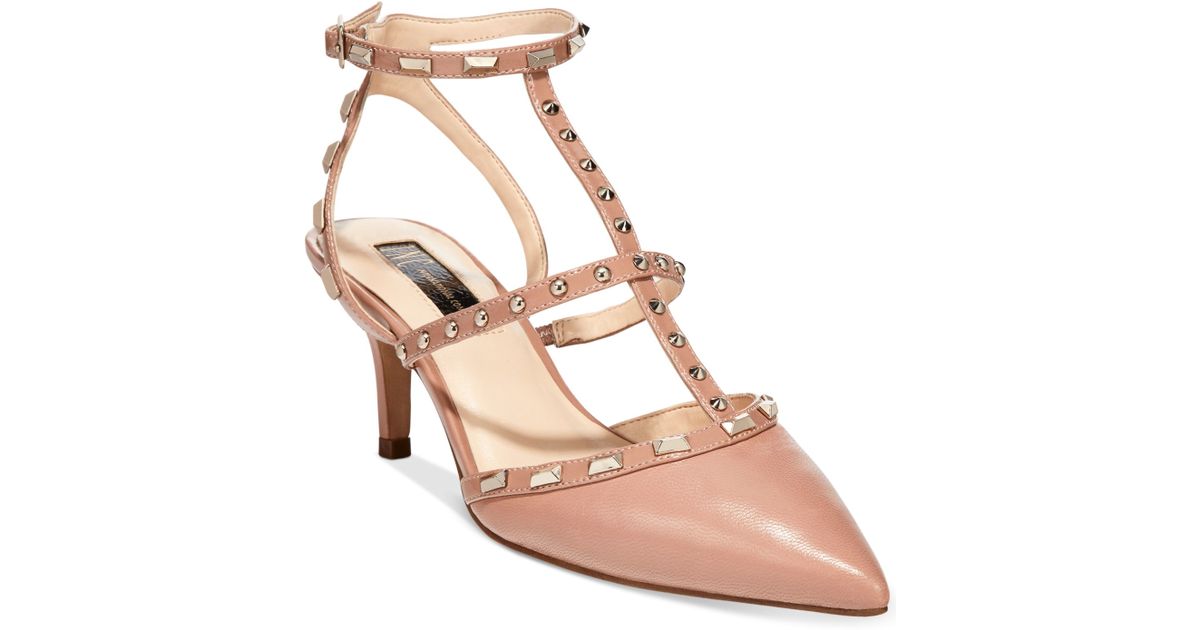 Inc international concepts Carma Pointed Toe Studded Kitten Heel Pumps