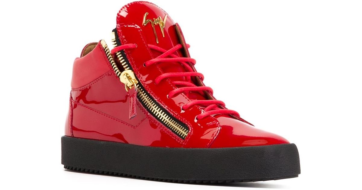 Lyst - Giuseppe zanotti 'vegas' Hi-top Sneakers in Red for Men