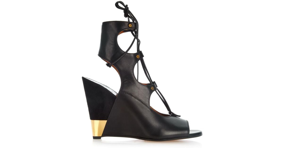 Womens High Heels Chlo Eliza Leather and Suede Wedges Heels On Sale Online Womens High Heels Chlo Eliza Leather and Suede Wedges Heels On Sale Online