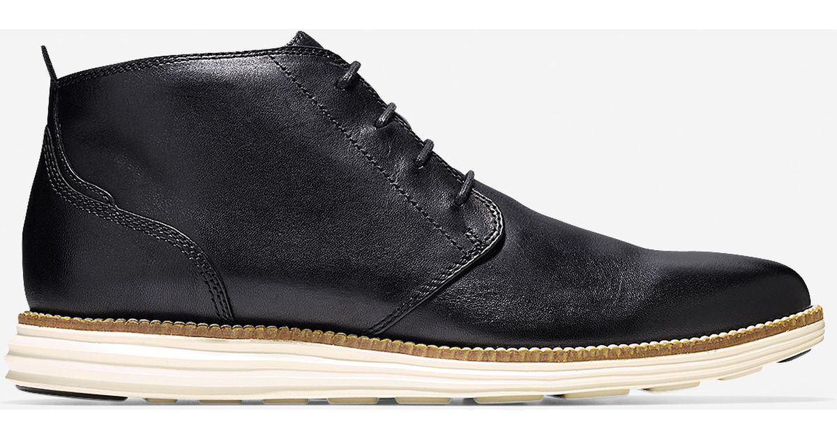 Cole haan Leather Original Grand Chukka Boots in Black for Men | Lyst
